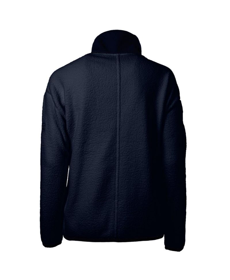 Women's Navy Milwaukee Brewers Cascade Eco Sherpa Fleece Full-Zip Jacket