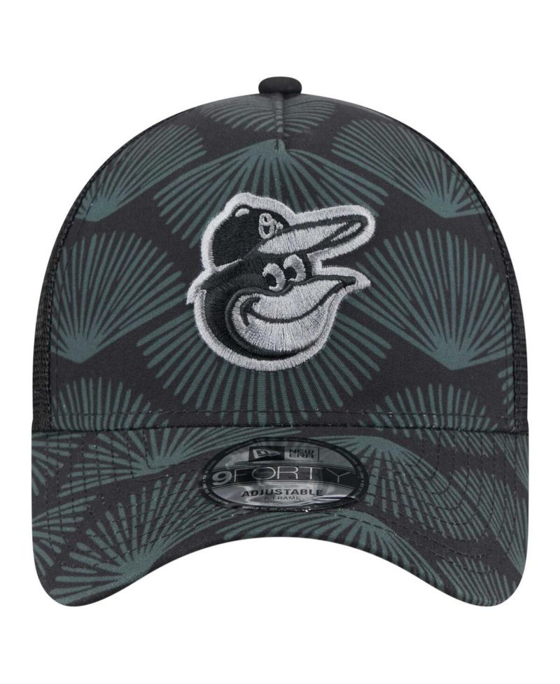 Men's Black Baltimore Orioles 9FORTY A-Frame Trucker Adjustable Hat