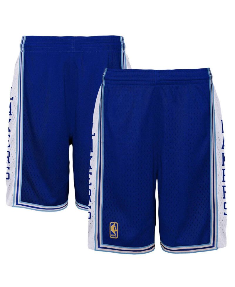Big Boys Royal Los Angeles Lakers Hardwood Classics Swingman Shorts