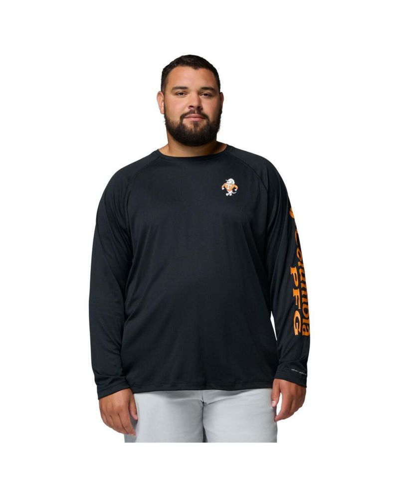 Men's Black Tennessee Volunteers Big & Tall Terminal Tackle Long Sleeve Omni-Shade T-Shirt