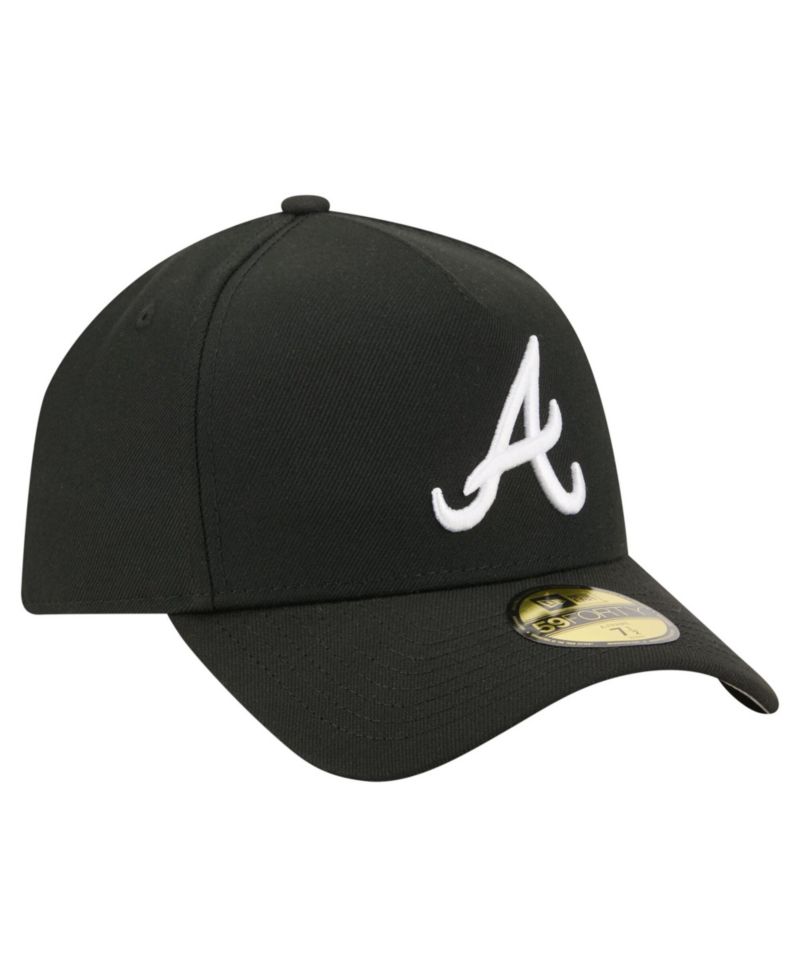 Men's Black Atlanta Braves A-Frame 59FORTY Fitted Hat