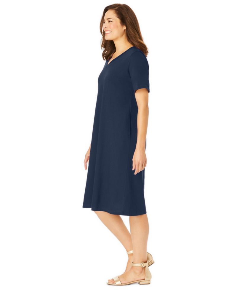 Plus Size Within Perfect Short-Sleeve V-Neck Tee Dress
