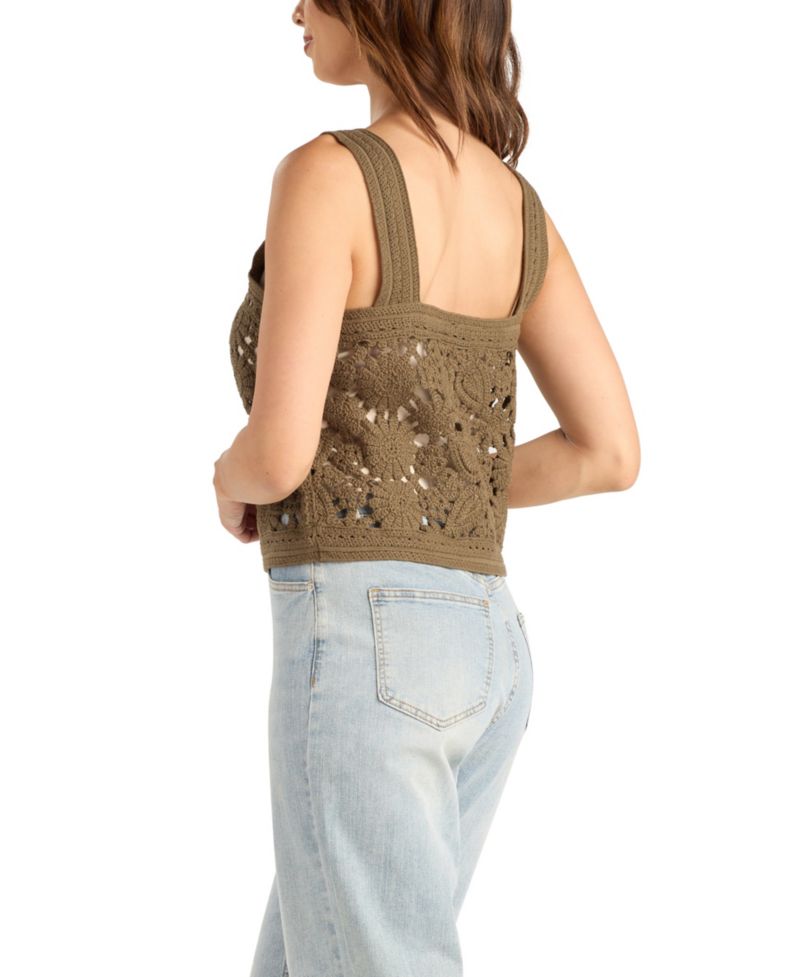 Women's Crochet Ruffle Sleeveless Tank Top