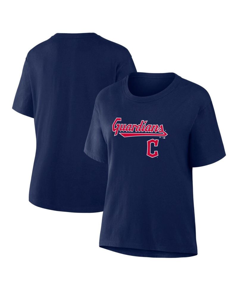 Women's Navy Cleveland Guardians Lockup Legacy T-Shirt
