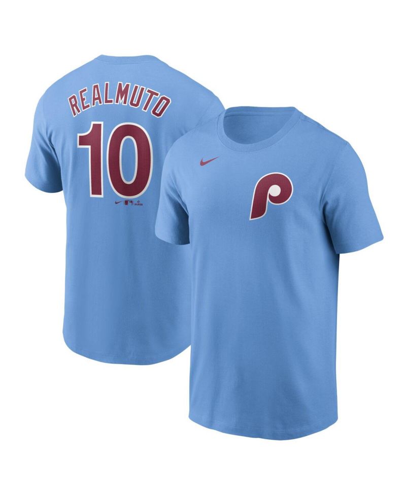 Men's J.T. Realmuto Light Blue Philadelphia Phillies Fuse Name & Number T-Shirt