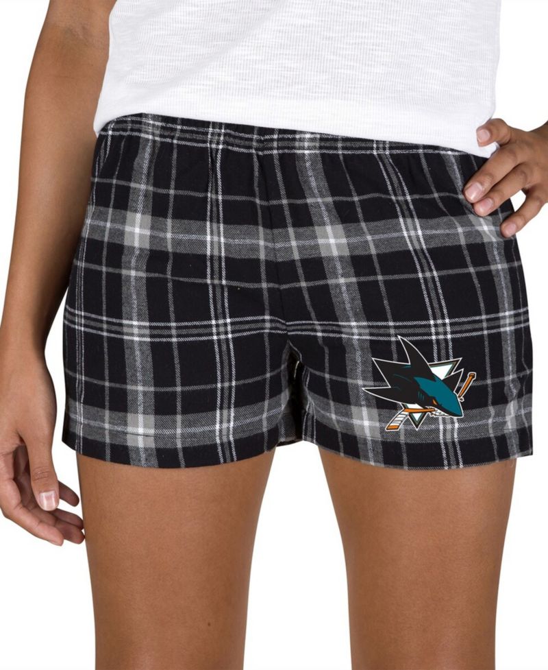Women's Black/Gray San Jose Sharks Ultimate Flannel Shorts