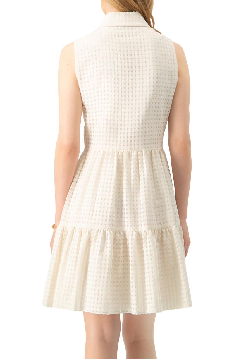 Women's Button-Up Sleeveless A-Line Knit Dress