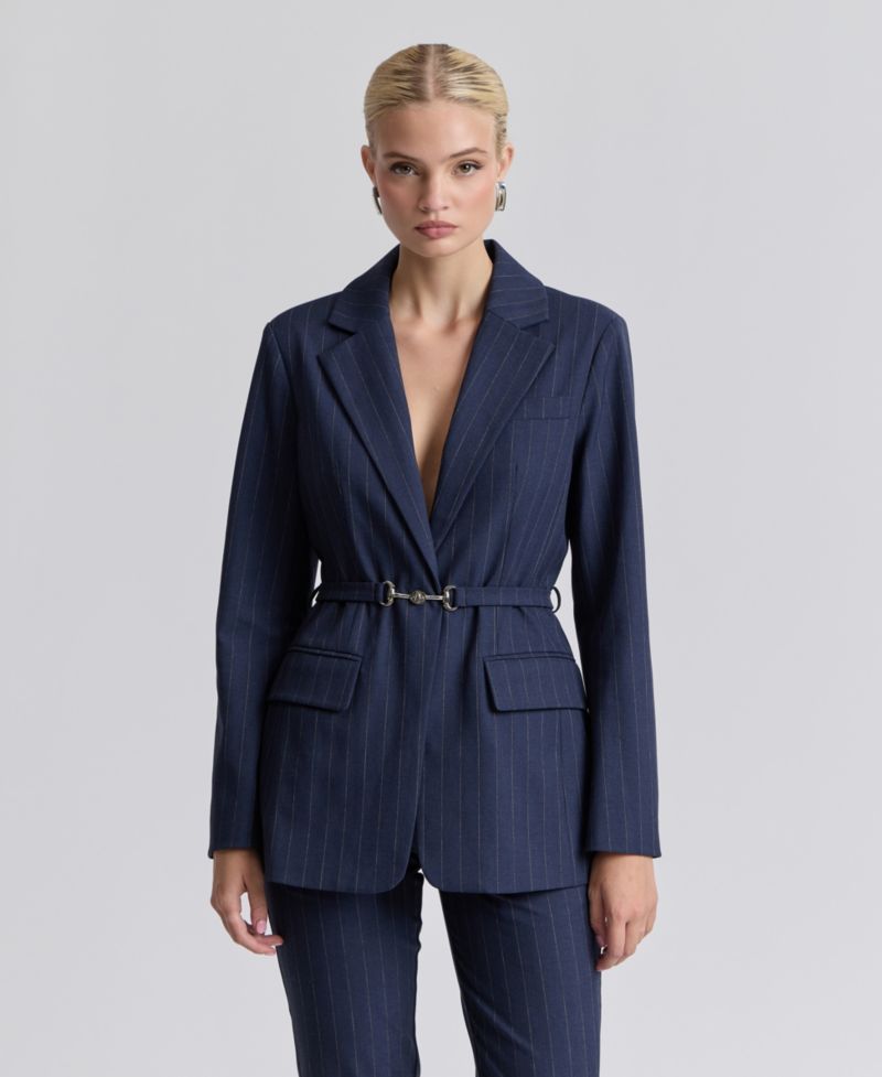 Women's Spread Collar Belted Blazer