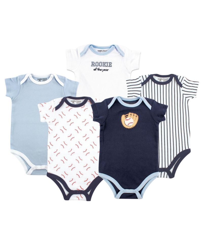 Baby Boys 5Pk of Soft All-in-One Bodysuits