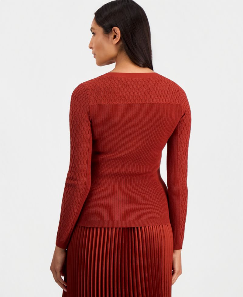 Women's Yusra V-Neck Long-Sleeve Half-Button Sweater