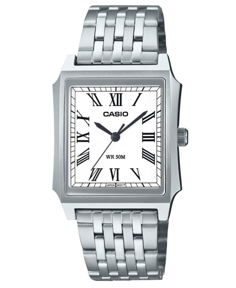 Unisex Japanese Quartz Analog Silver-Tone Stainless Steel Watch 31.5mm