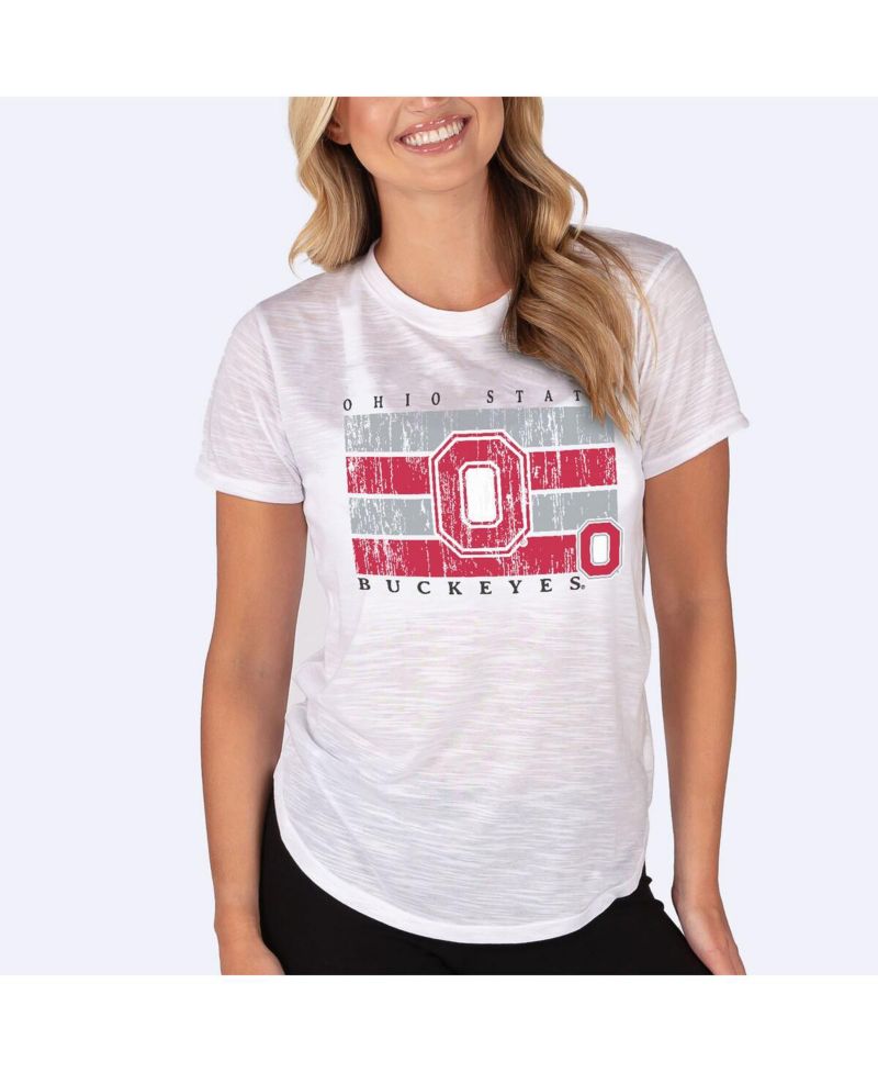 Women's White Ohio State Buckeyes Infuse Lightweight Slub Knit Top