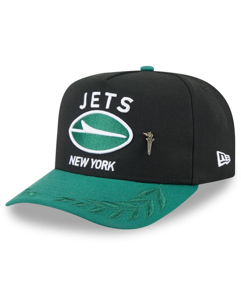 Men's Black/Green New York Jets 2025 NFL Draft On Stage A-Frame 59FIFTY Fitted Hat