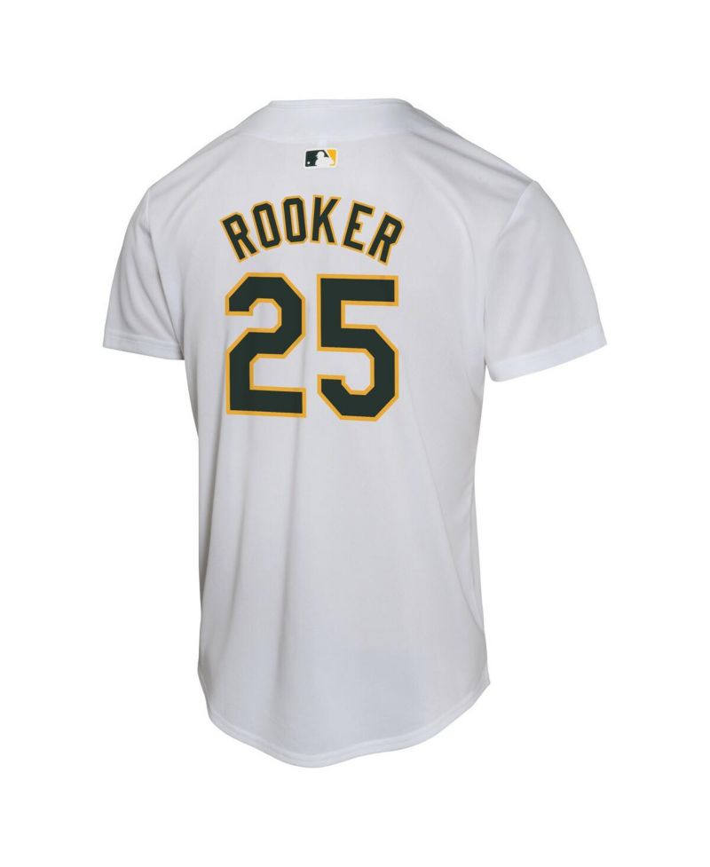 Big Boys and Girls Brent Rooker White Athletics Home Player Game Jersey