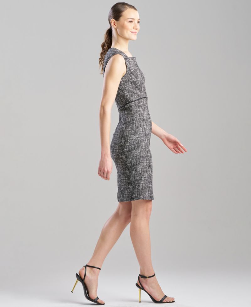 Women's Double Weave Jacquard Square Neck Sleeveless Dress
