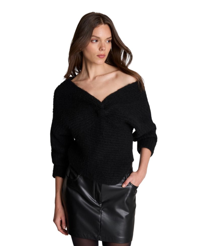 Women's Asymmetric Twist Neck Sweater