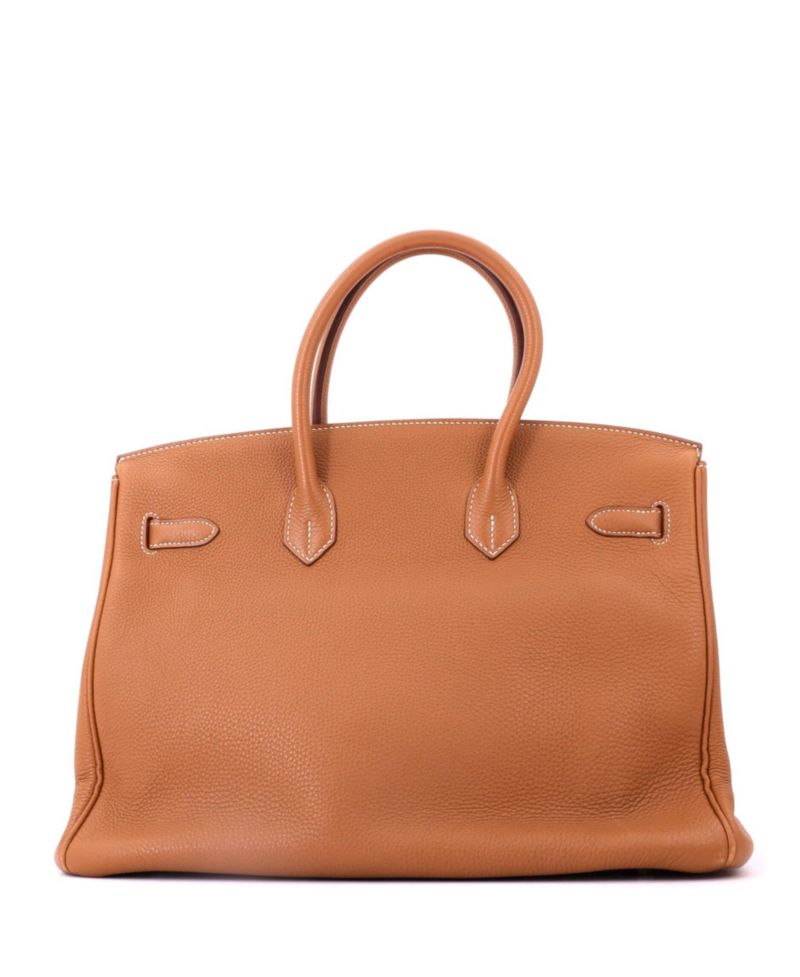 Pre-Owned Hermes Birkin 35 Handbag Brown Togo with Palladium Hardware