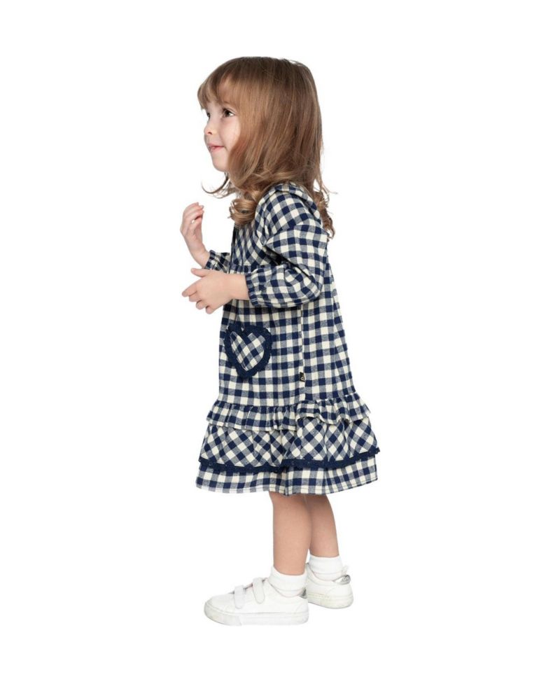 Little and Big Girl (6-8)Shirt Dress with Frills