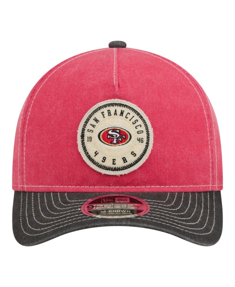 Men's Scarlet/Black San Francisco 49ers 9FORTY Felt A-Frame Adjustable Hat