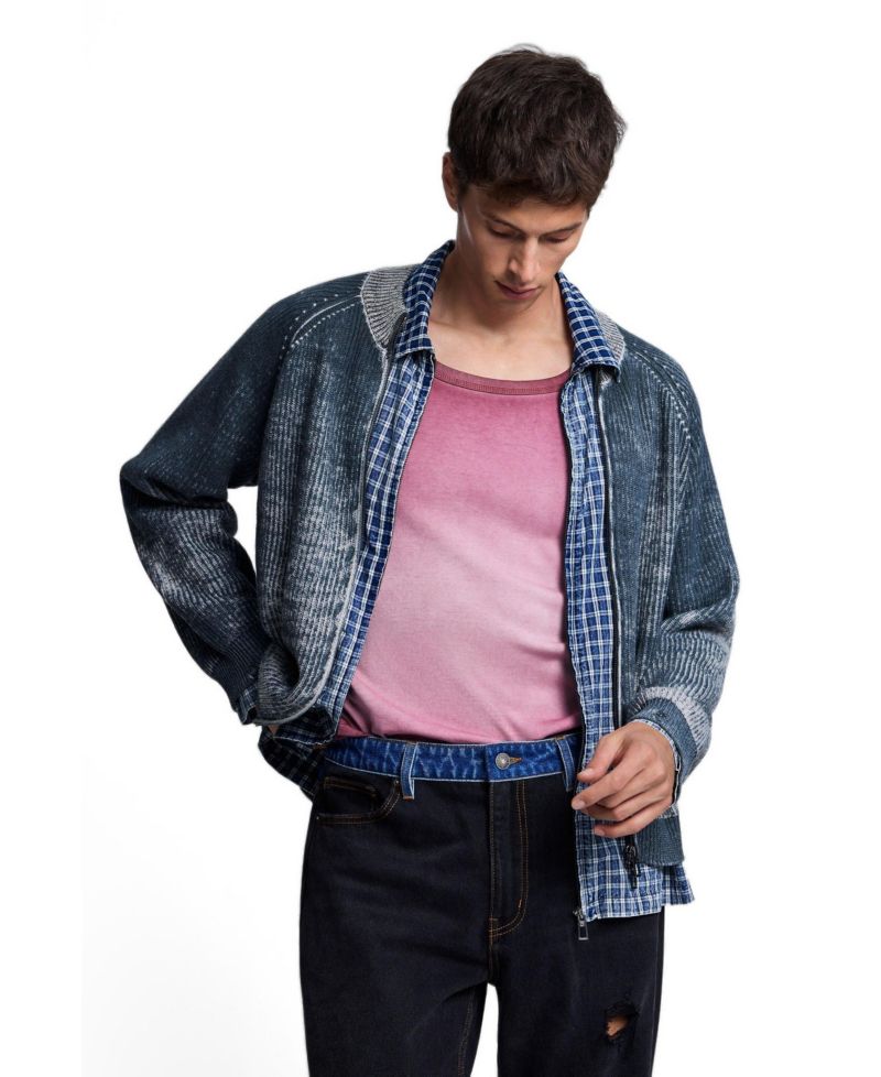 Men's Mid-Rise Double-Waistband Straight-Leg Denim Jeans