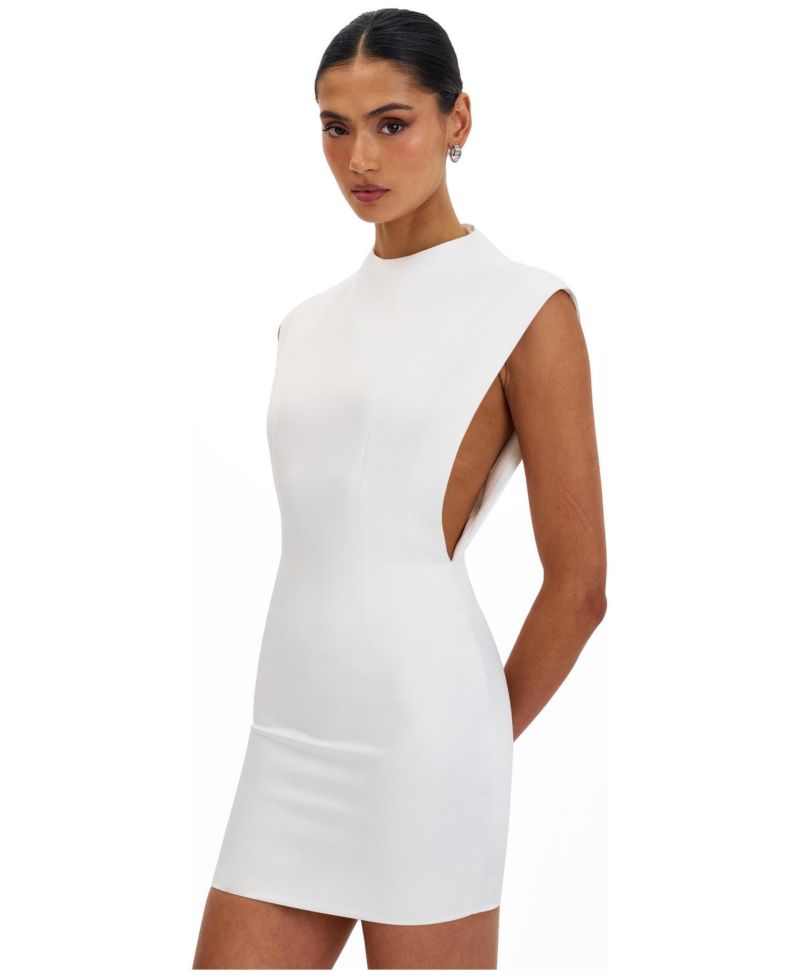 Women's Vienna Satin Mock Neck Mini Dress