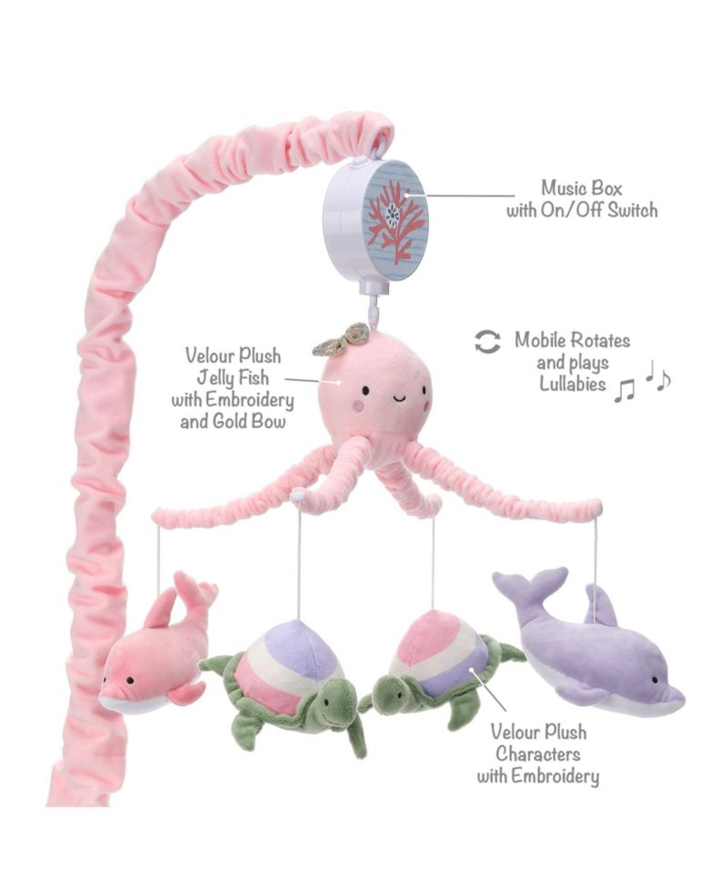 Lambs and Ivy Sea Dreams Dolphin/Turtle Musical Baby Crib Mobile Soother Toy