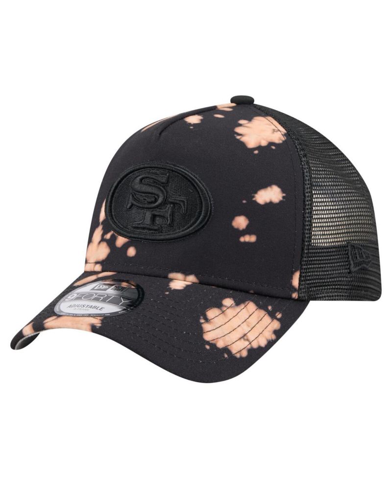 Men's Black San Francisco 49ers Bleached 9FORTY A-Frame Adjustable Hat