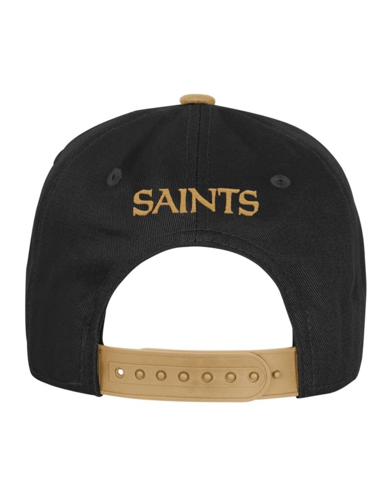 Big Boys and Girls Black New Orleans Saints True Retro Adjustable Hat