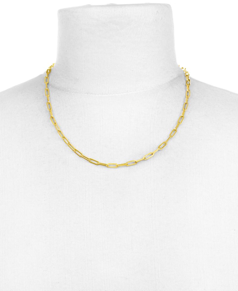 Paperclip Link Chain Necklaces in 14k Gold