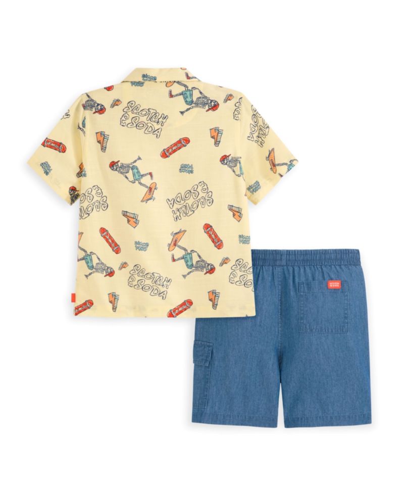 Little Boys 2-Piece Woven Shirt and Shorts Set