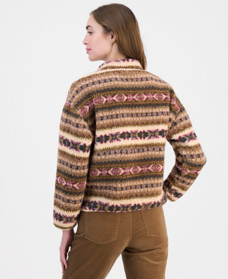Women's Full-Zip Fair Isle Sherpa Fleece Jacket