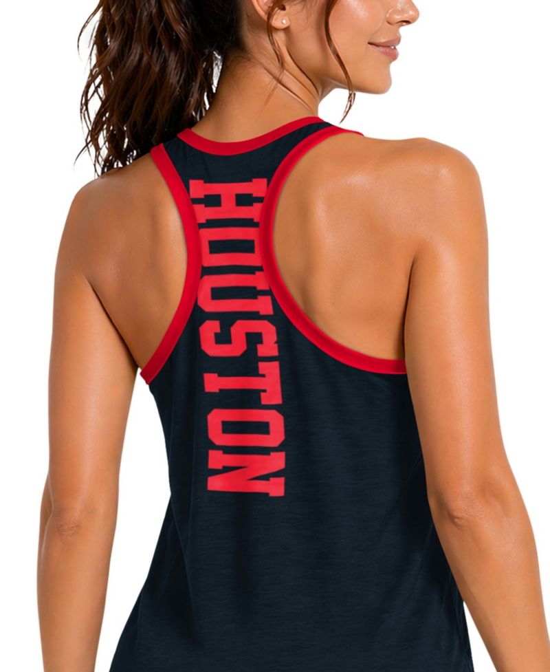 Women's Navy Houston Texans Tater II Racerback Tank Top