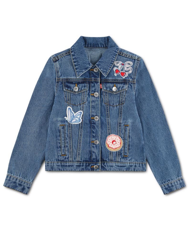 Girls' 4-6X Patched Denim Trucker Jacket