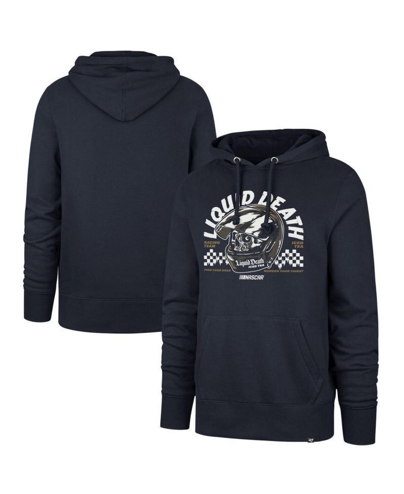 Men's Navy NASCAR Liquid Death Imprint Headline Pullover Hoodie