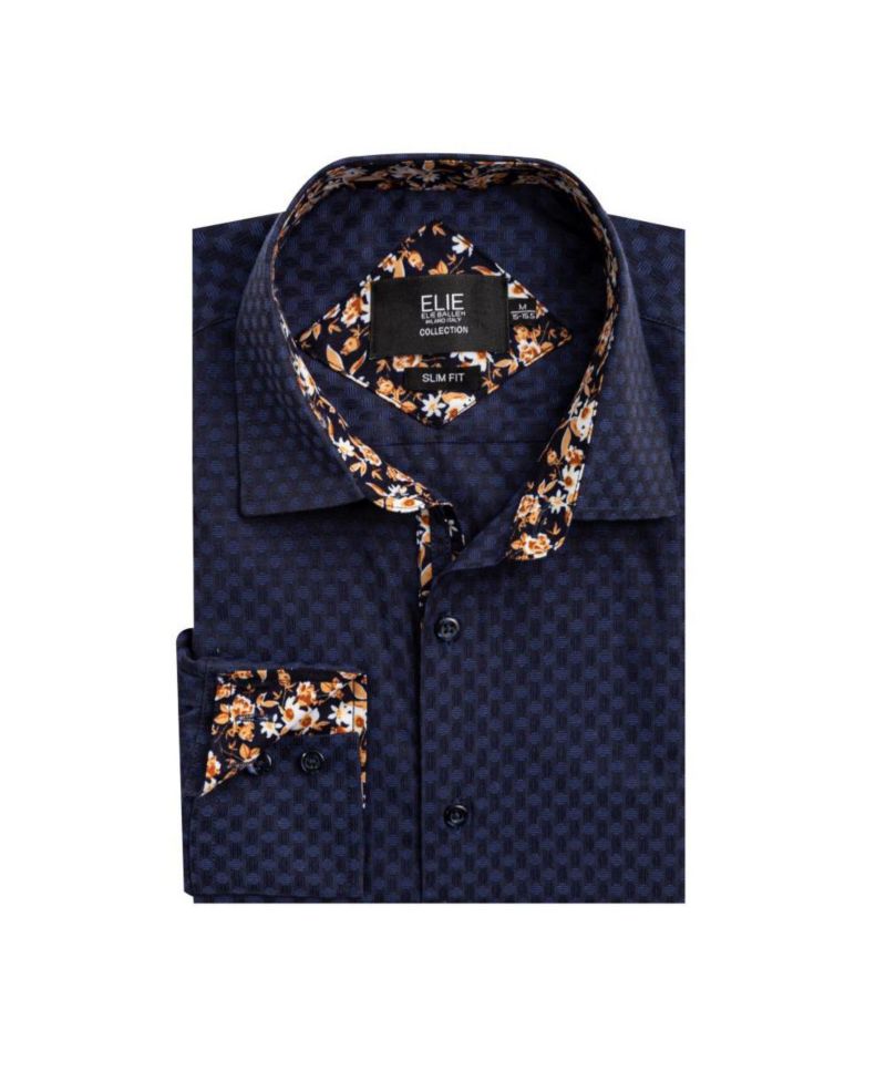 Men's Slim Fit Jacquard Dot Button-Down Shirt