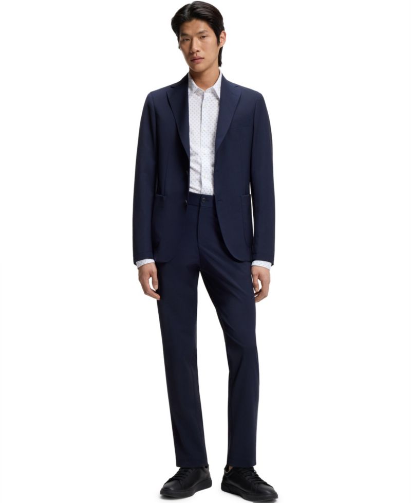 Men's Printed Cotton Blend Slim-Fit Dress Shirt