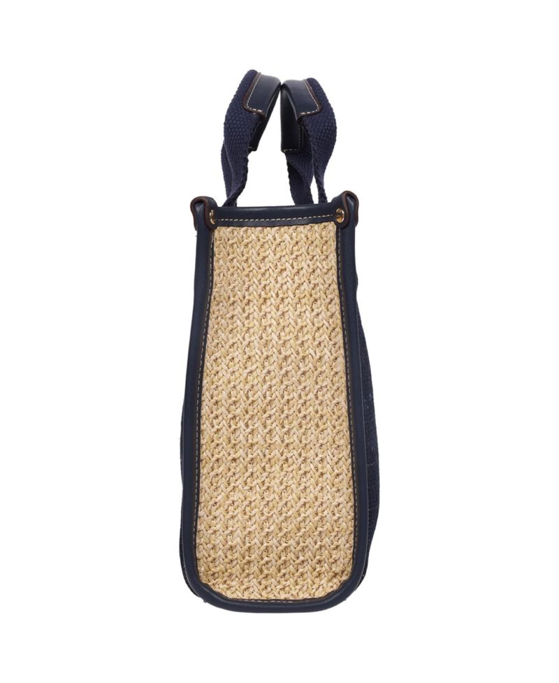 Dorothy Medium Denim Tote - Embroidered Leaf Convertible Top Handle and Crossbody Bag