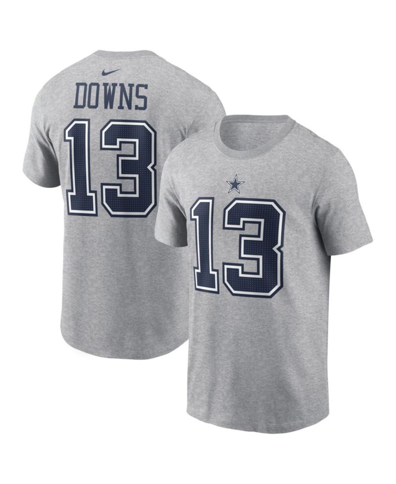 Men's Caleb Downs Heather Gray Dallas Cowboys 2026 NFL Draft Name & Number T-Shirt