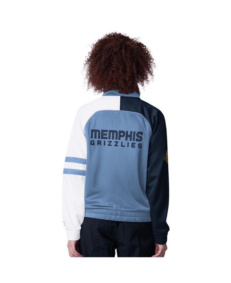 Women's Light Blue Memphis Grizzlies Line Up Dolman Raglan Full-Zip Track Jacket