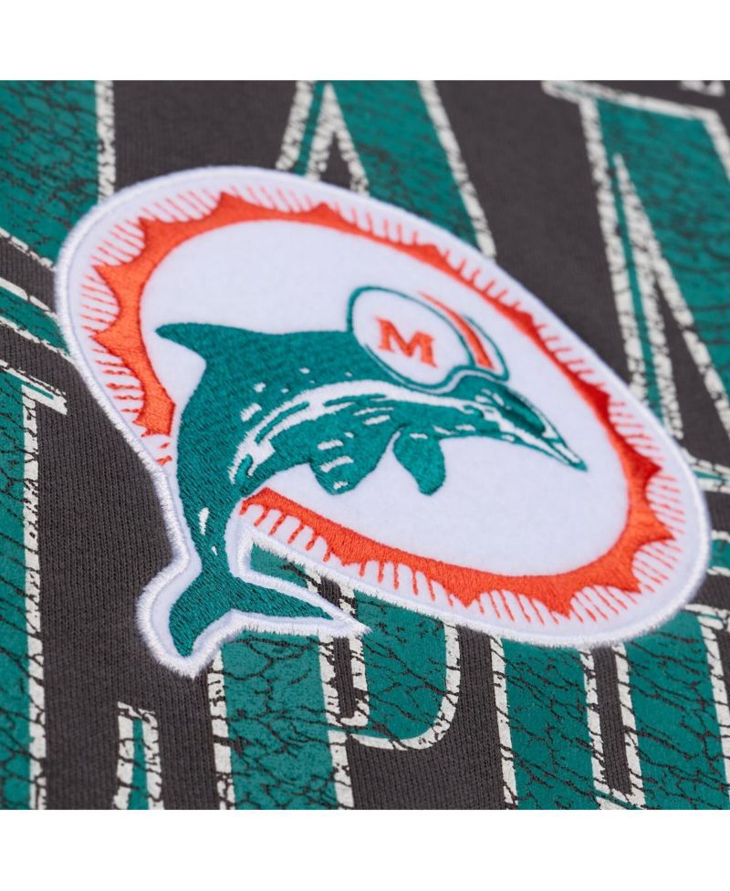 Men's Black Miami Dolphins Downtown Crew Vintage Logo Sweatshirt