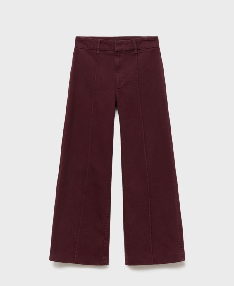 Women's Stitching Detail High-Waisted Wide-Leg Jeans
