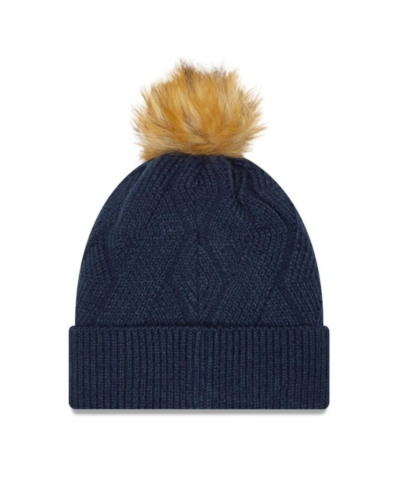 Women's Navy Dallas Cowboys Snowy Cuffed Knit Hat with Pom