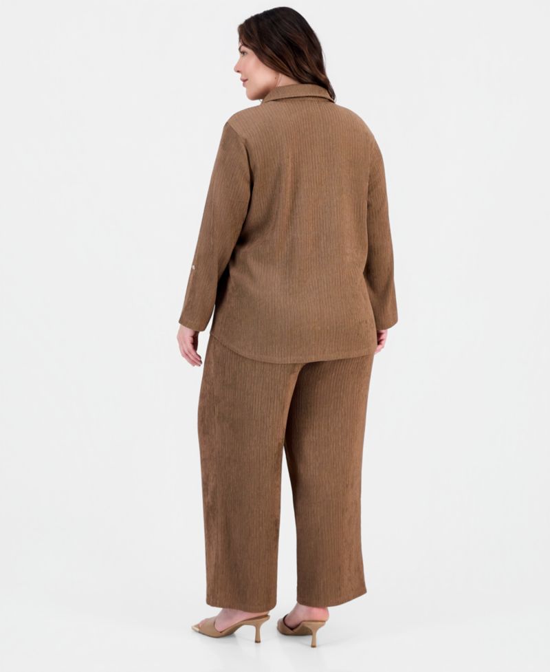 Plus Size Pull-On Wide-Leg Pants