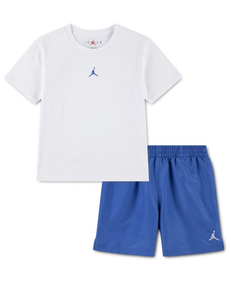 Boys' 2T-7 Dri-FIT Crewneck Jersey T-Shirt and Mesh Shorts, 2-Piece Set