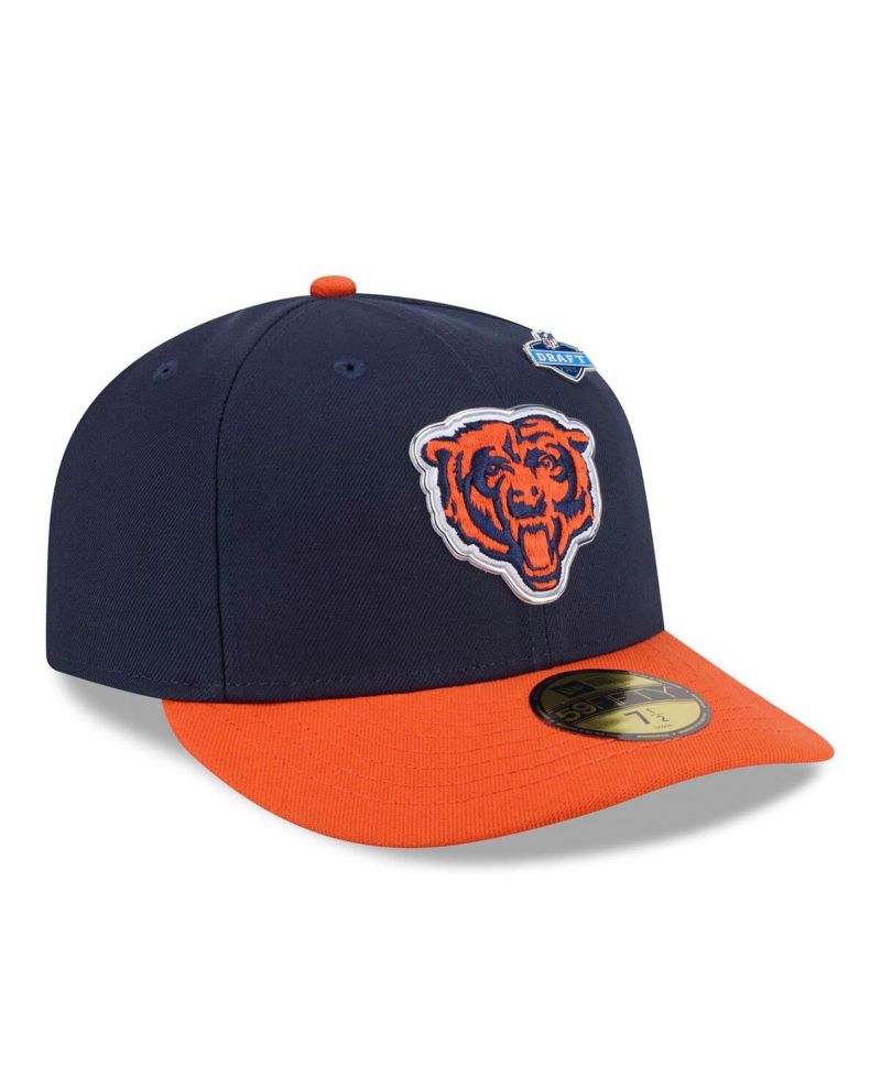 Men's Navy/Orange Chicago Bears 2026 NFL Draft Pre-Curved 59FIFTY Fitted Hat