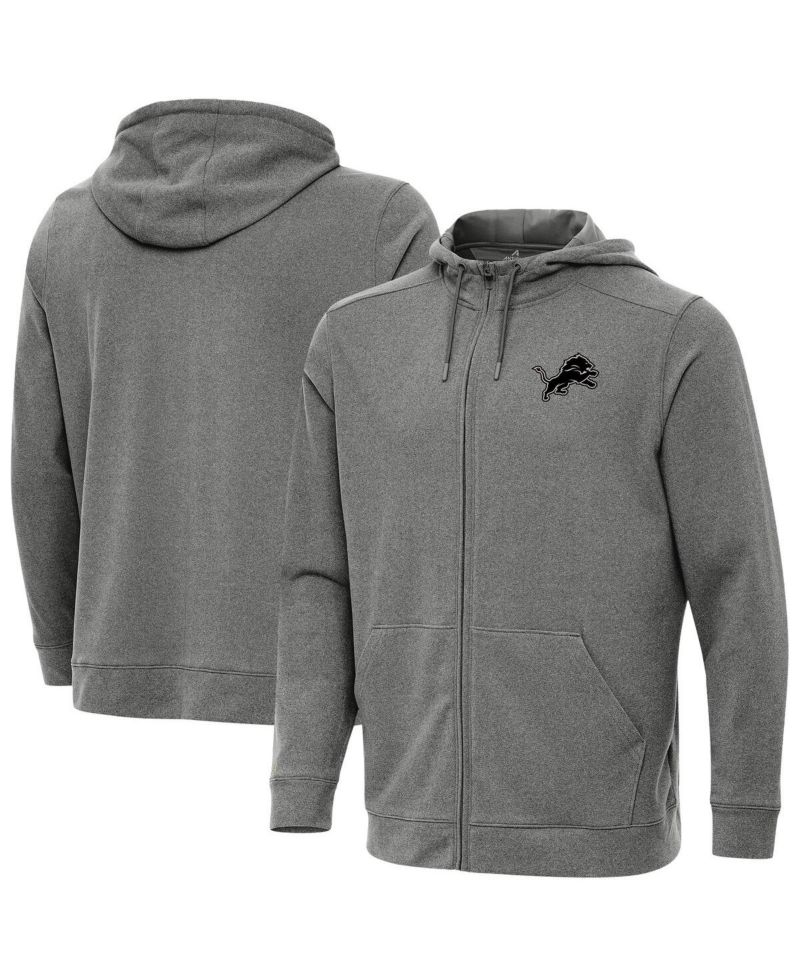 Men's Heather Black Detroit Lions Effortless Full-Zip Hoodie Jacket