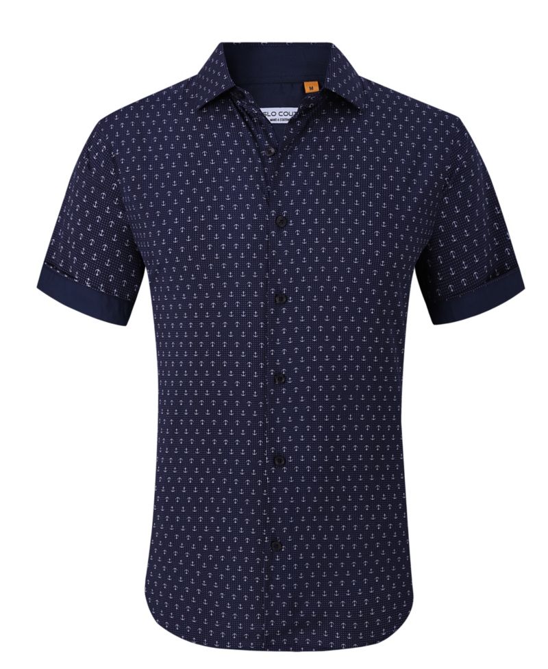 Men's Slim-Fit Geo-Print Performance Shirt