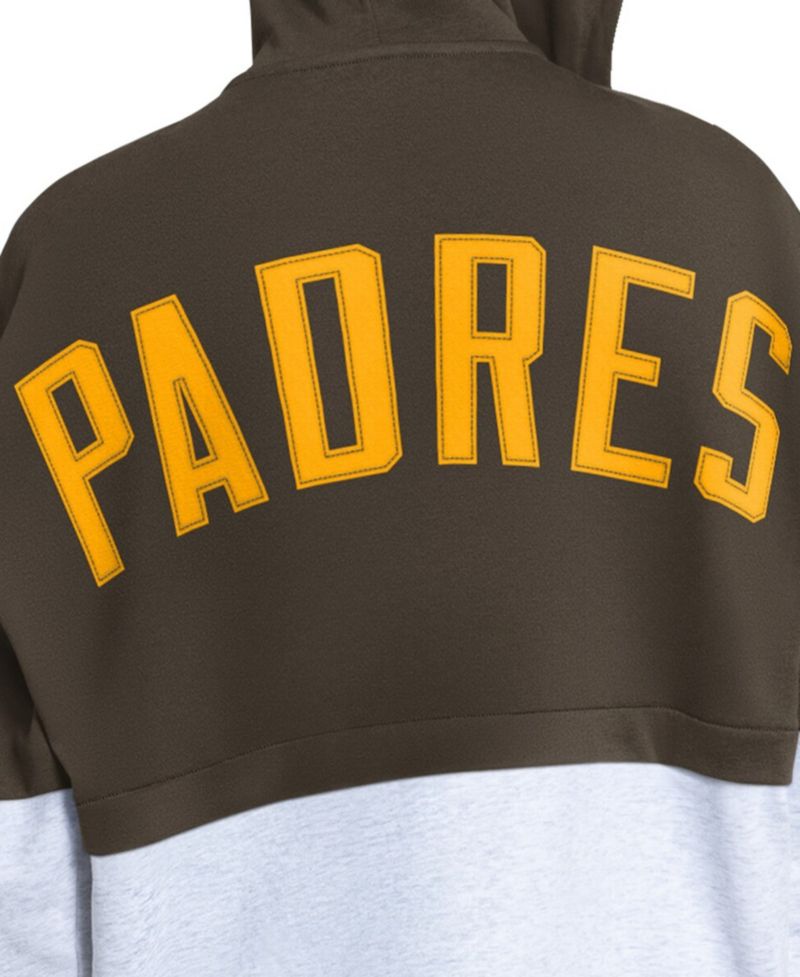 Women's Brown/Heather Gray San Diego Padres Wishbone Full-Zip Hoodie