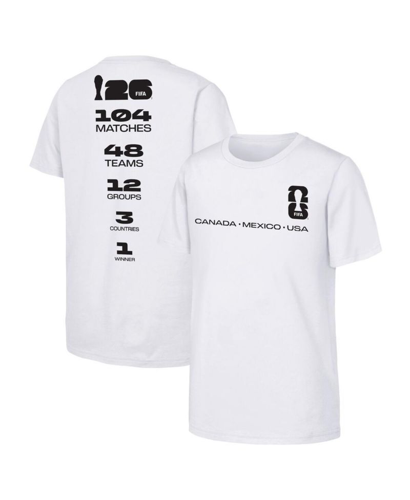 Big Boys and Girls White FIFA World Cup 2026 Graphic T-Shirt