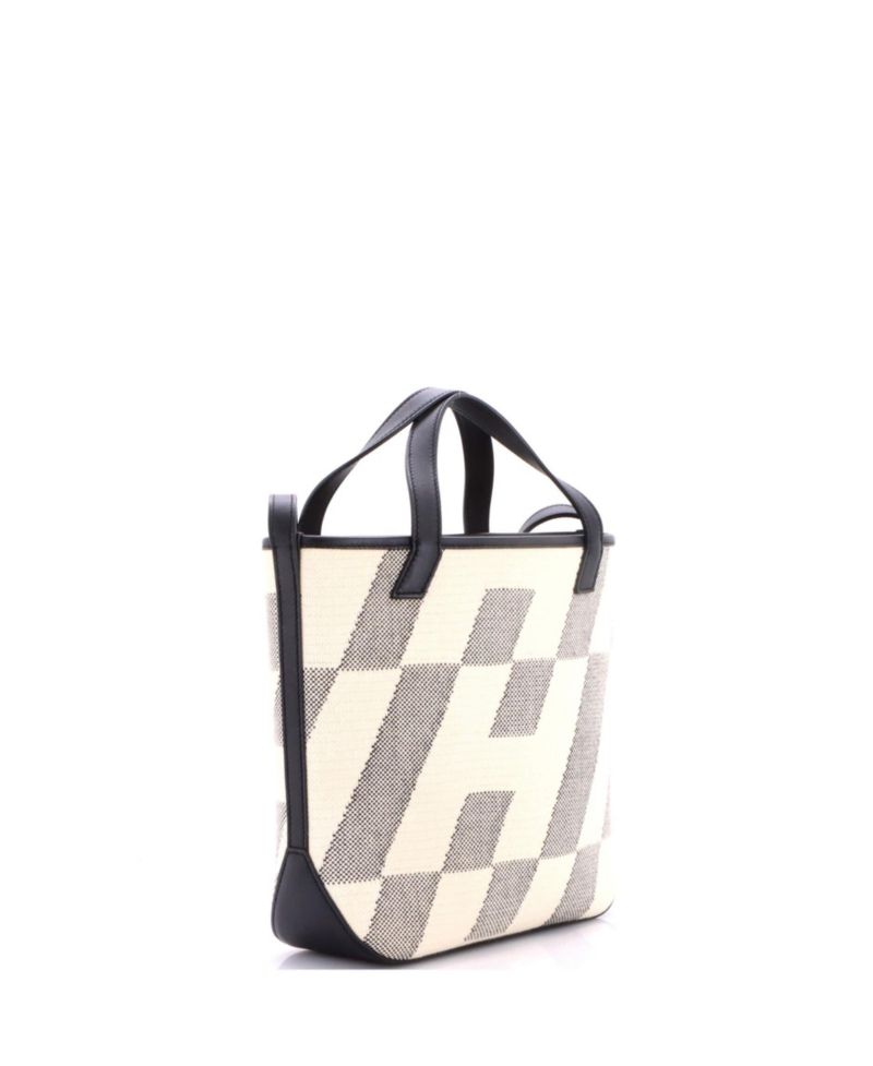 27 Cabas H en Biais Tote Canvas with Leather